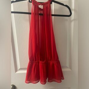 Red sleeveless tank top, lightweight dressy
